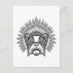 Carte Postale Chien De Guerre Inspiré Par Le Bonnet Français