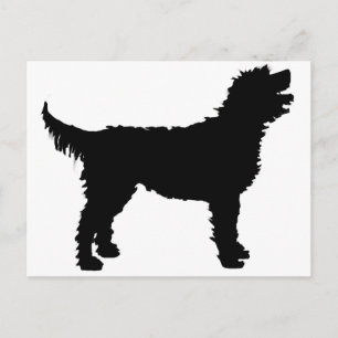 Carte Postale Chien de Labradoodle (en noir)