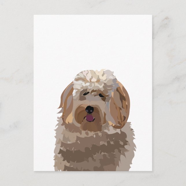 Carte Postale Chien de labradoodle mignon (Devant)