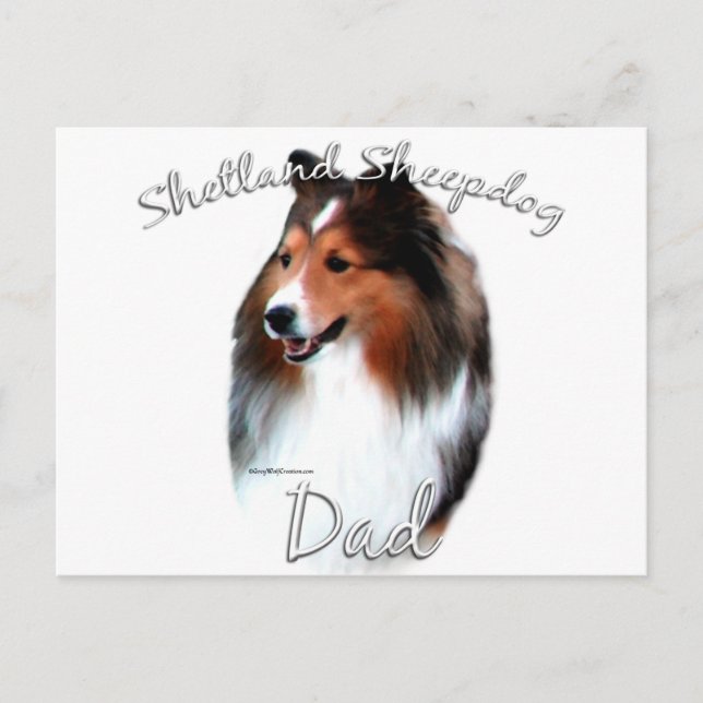 Carte Postale Chien de mer de Shetland (sable) Papa 2 (Devant)