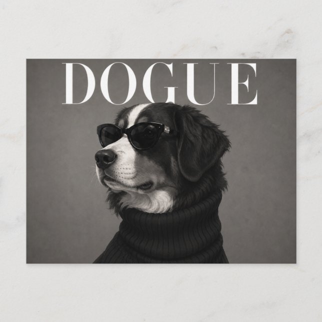 Carte Postale Chien de Montagne Bernois Luxe Mode (Devant)