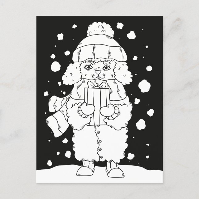 Carte Postale Chien de Noël (Devant)