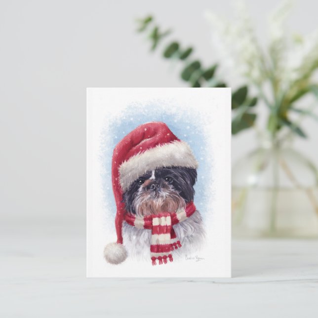 Carte Postale Chien de Noël (Debout devant)