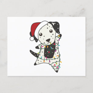 Carte Postale Chien de Noël Dalmatien Animaux d'hiver Chiens