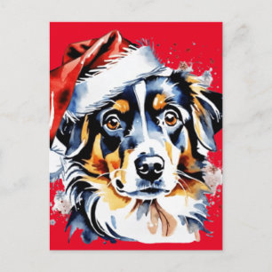 Carte Postale Chien de Noël mignon
