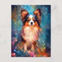 Chien de Papillon coloré