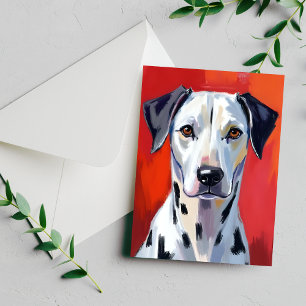Carte Postale Chien de peinture dalmate animal de compagnie
