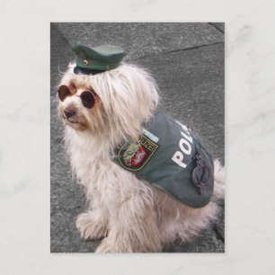 Carte Postale Chien de police allemand avec menottes