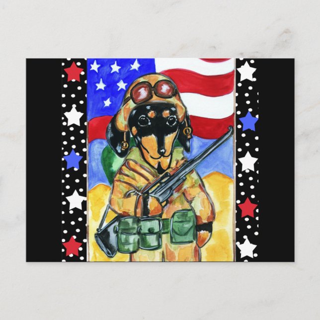 Carte Postale Chien de soldat de la fête des morts (Devant)