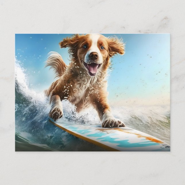 Carte Postale Chien de surf (Devant)