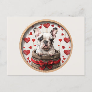 Carte Postale Chien de taureau français Valentines