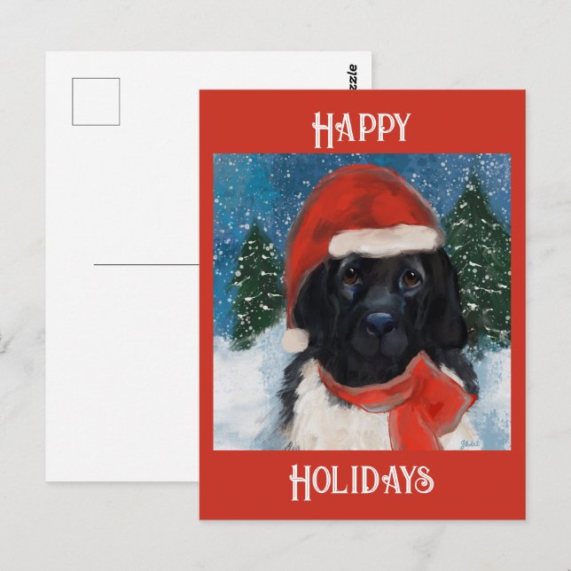 CARTE POSTALE CHIEN DE TERRE-NEUVE (Devant / Derrière)