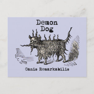 Carte Postale Chien Démon Vintage Drôle Mignon