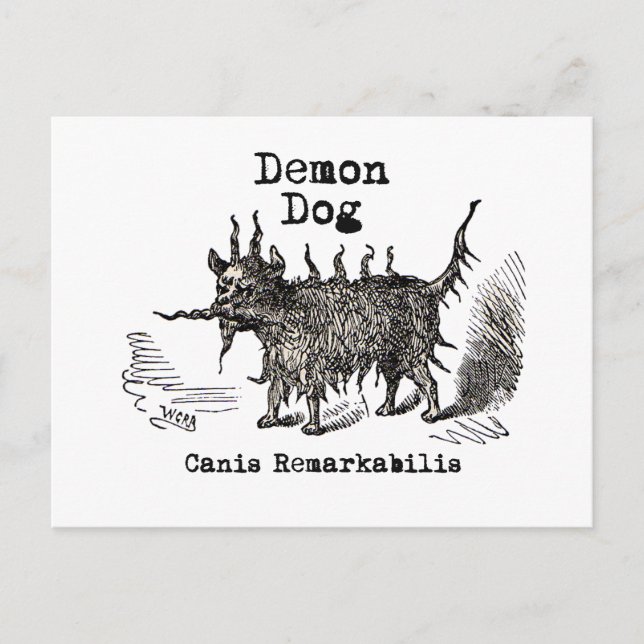 Carte Postale Chien Demon Vintage Funny migre (Devant)