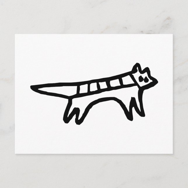 Carte Postale Chien, dessin australien (aborigène) (Devant)