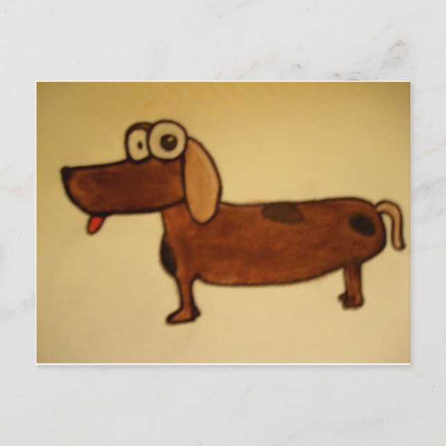 Carte Postale chien d'oeil fou (Devant)