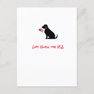 Carte Postale Chien du laboratoire noir patriotique Silhouette d