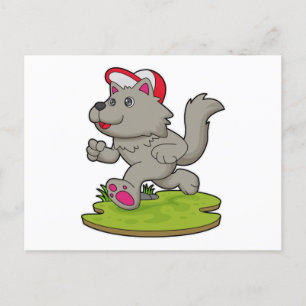 Carte Postale Chien en coureur avec casquette