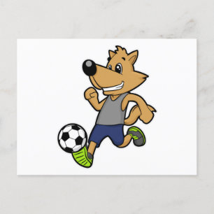 Carte Postale Chien en tant que joueur de football au football