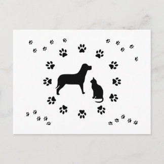 Carte postale Chien et Chat