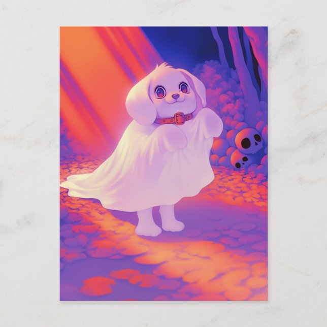 Carte Postale Chien fantôme heureux (Devant)