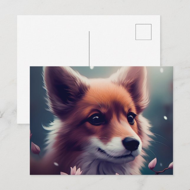 Carte Postale Chien Fox (Devant / Derrière)