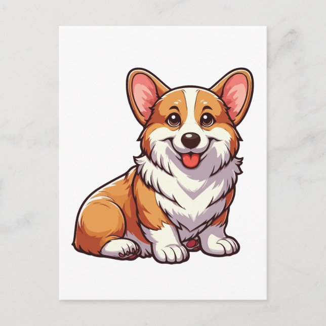 Carte Postale Chien gallois de Corgi (Devant)