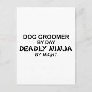 Carte Postale Chien Groomer Mortel Ninja