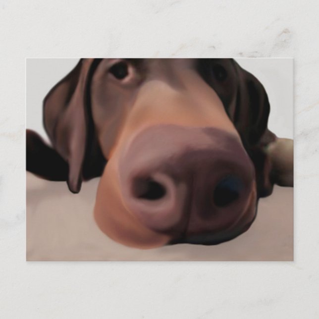 Carte Postale Chien Gros Nez Peint (Devant)