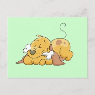 Carte Postale Chien heureux avec des T-shirts et des cadeaux