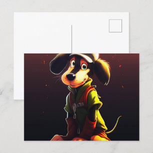 Carte Postale Chien Jaune