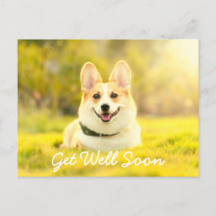 Carte Postale Chien jaune et l'encouragement se portent bien