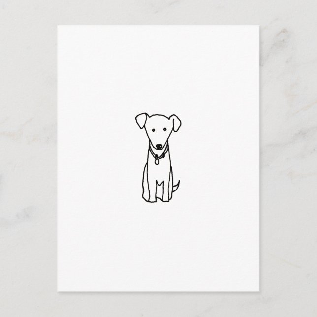 Carte Postale Chien - jolie ligne de dessin d'art logo design si (Devant)