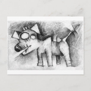 Carte Postale chien lanceur