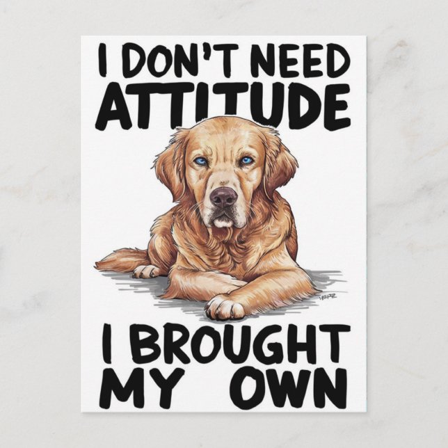 Carte Postale Chien Majestic Avec Un Message Défiant (Devant)