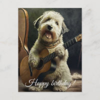 Chien mignon avec guitare.