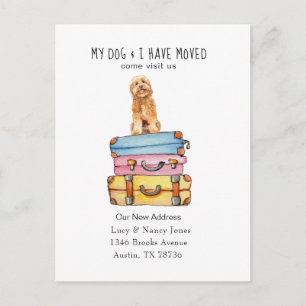 Carte Postale Chien mignon Doodle doré bougeant faire-part