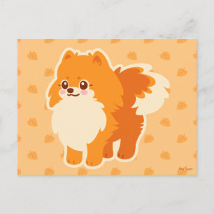 Carte Postale Chien mignon Kawaii Pomeranian