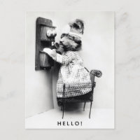 Chien mignon vintage Bonjour salutations