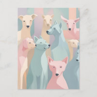 Chien Motif Pastel couleurs minimaliste illustrati
