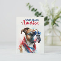 Chien patriote-Boxer, Dieu bénisse l'Amérique Cart