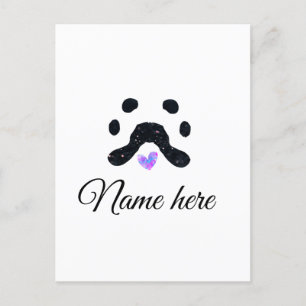 Carte Postale Chien patte noir animal ajouter nom texte animal p