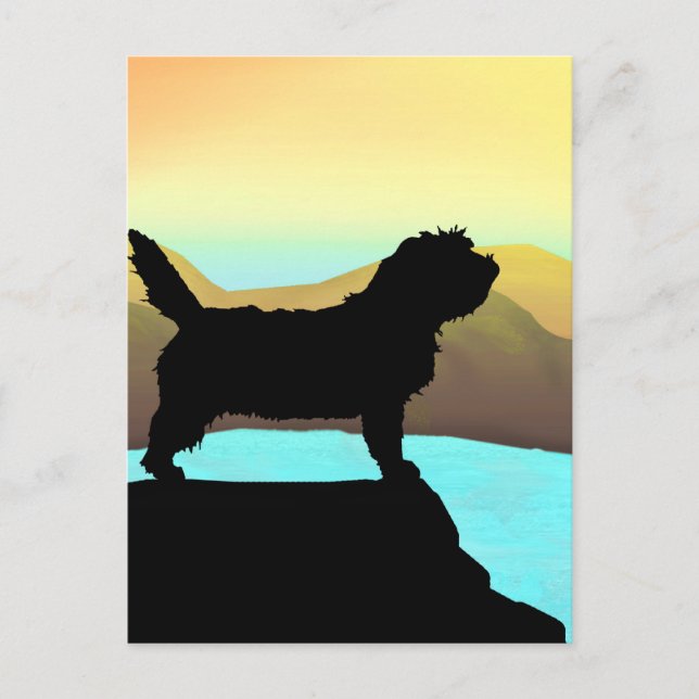 Carte Postale Chien PBGV En Mer (Devant)