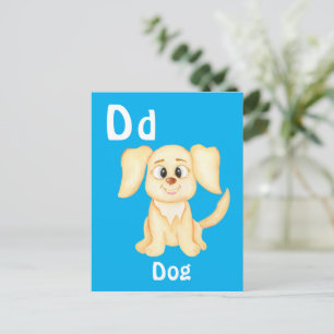 Carte Postale Chien personnalisé ABC : Lettre D - Ajoutez votre
