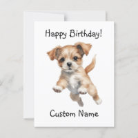Chien sautant heureux Art – Joyeux Anniversaire