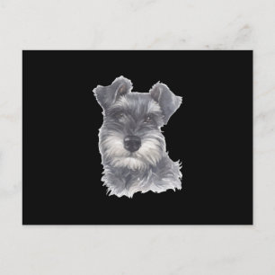 Carte Postale Chien Schnauzer - Aquarelle Art Chien Cadeau