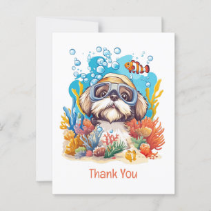 Carte Postale Chien Shih Tzu Merci de faire de la plongée en apn