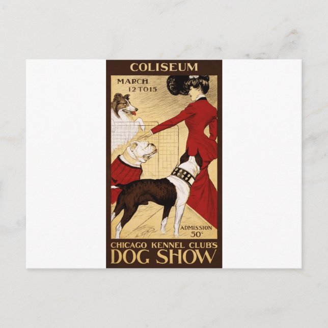 Carte Postale Chien Show du Chicago Kennel Club, affiche publici (Devant)