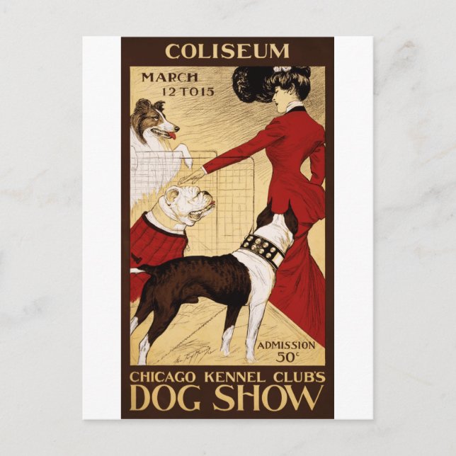 Carte Postale Chien Show du Chicago Kennel Club, affiche publici (Devant)