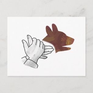 Carte Postale Chien Silhouette main Brown